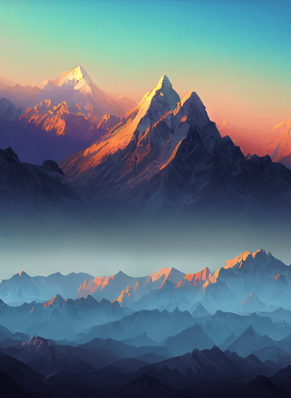 Sunlit mountain range — generated with Apalo AI Art Studio